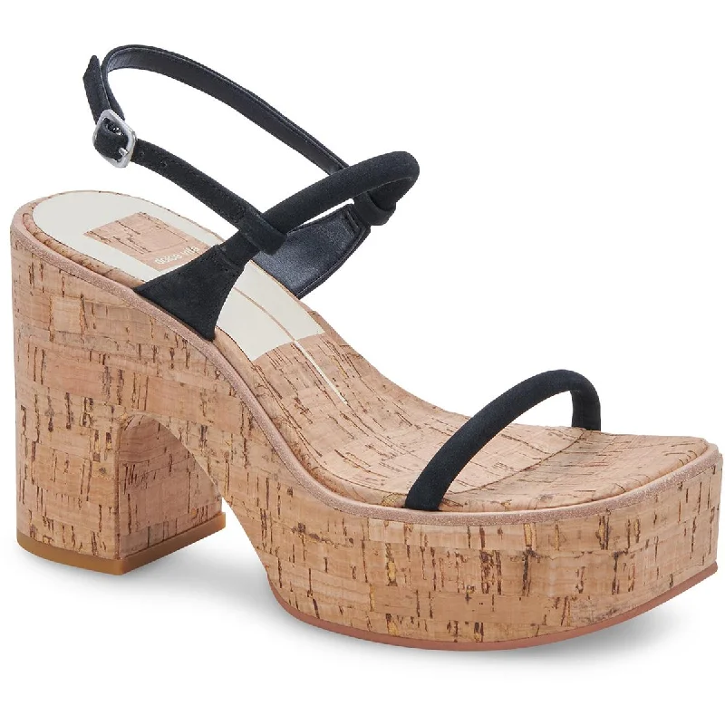 Dolce Vita Womens Jodie Square Toe Block Heel Upcycled Shoe Look  