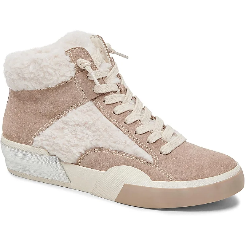 Dolce Vita Womens Zilvia Plush Suede High Top Casual And Fashion Sneakers Zip - Up Boot Style  