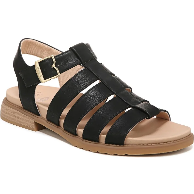 Dr. Scholl's Shoes Womens A Ok Faux Leather Strappy Gladiator Sandals Chunky Platform Sneaker Style  