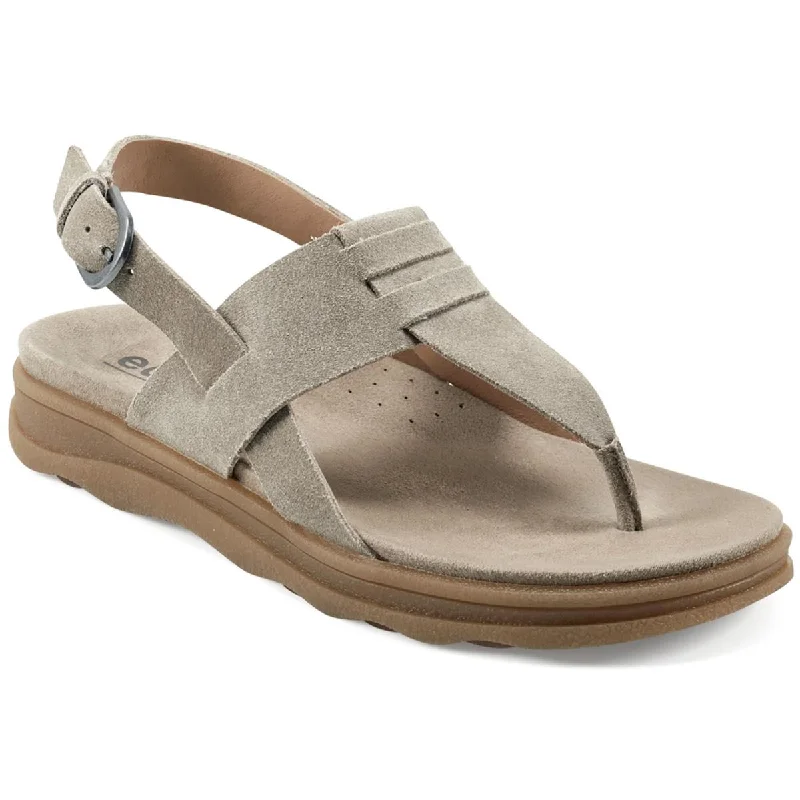 Earth Womens Luciana 8 Suede Thong Slingback Sandals Edwardian Shoe Look  