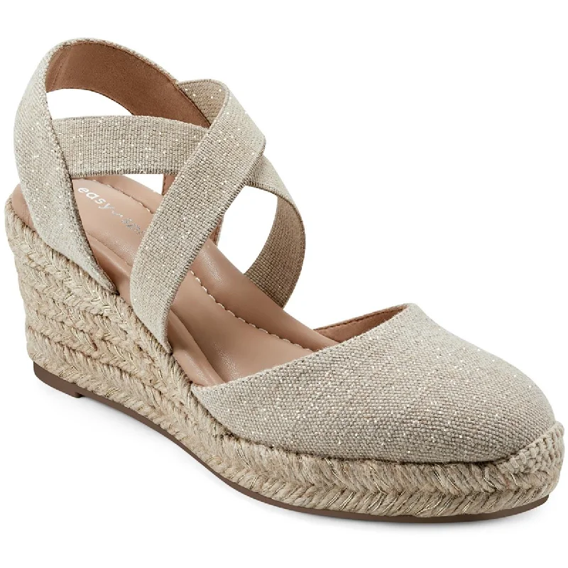 Easy Spirit Womens MEZA7 Almond toe Slip on Wedge Sandals Inflatable Shoe Look 