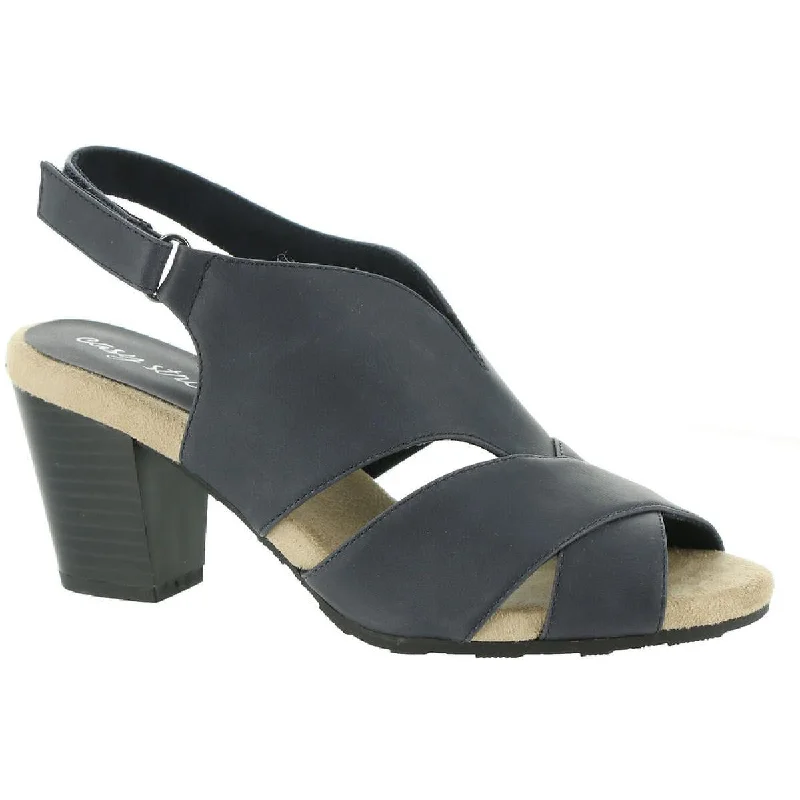 Easy Street Womens Annette Faux Leather Block Heel Heels Skateboarding Sneaker Style  
