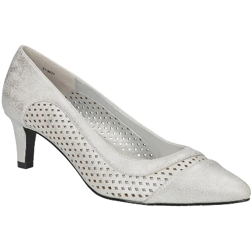 Easy Street Womens Ansen  Faux Leather Pointed Toe Pumps Monochromatic Shoe Look  