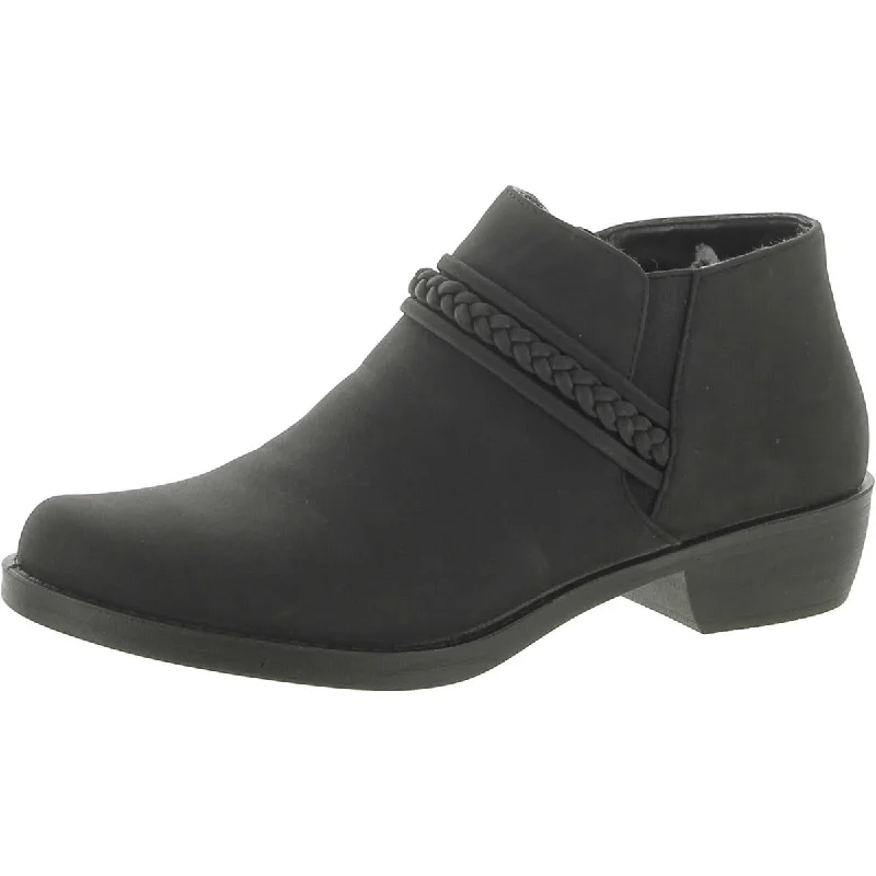 Easy Street Womens Faux Suede Zipper Oxfords Distressed Leather Shoe Style  