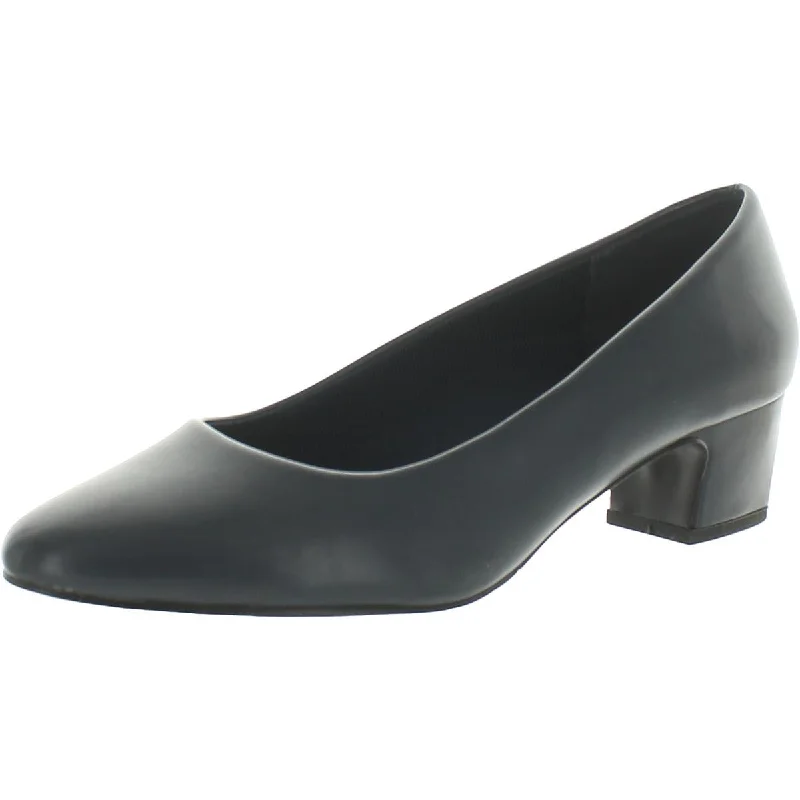 Easy Street Womens Prim Faux Leather Slip On Dress Heels Vintage Oxford Appeal 