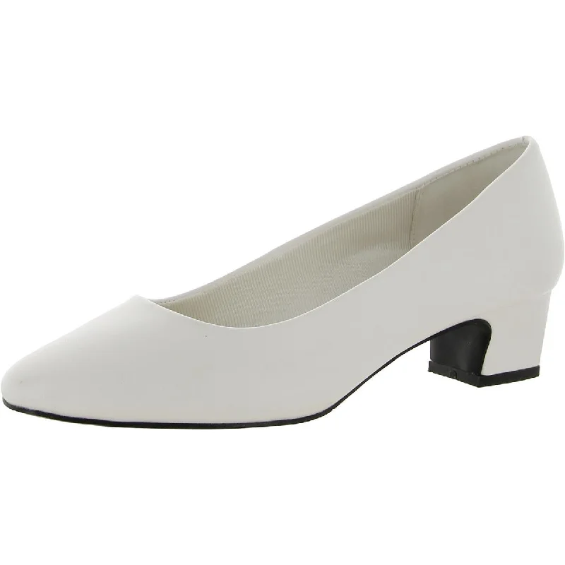 Easy Street Womens Prim Faux Leather Slip On Pumps Tailored Oxford Style 