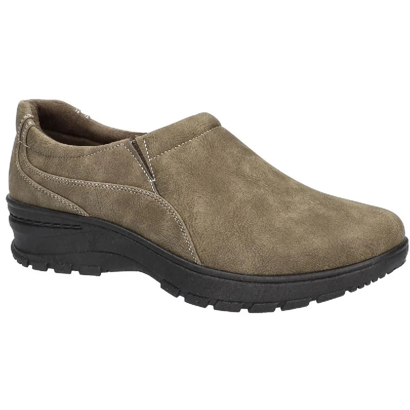 Easy Works by Easy Street Womens Jayn Leather Slip On Clogs Artisan - Crafted Loafer Style  