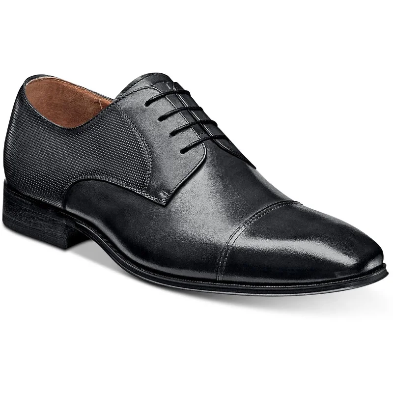 Florsheim Mens Calipa Leather Lace-Up Cap Toe Oxfords Quilted Shoe Design  