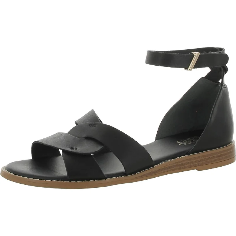 Franco Sarto Womens Glora Leather Dressy Espadrilles Metallic Trim Shoe Design  
