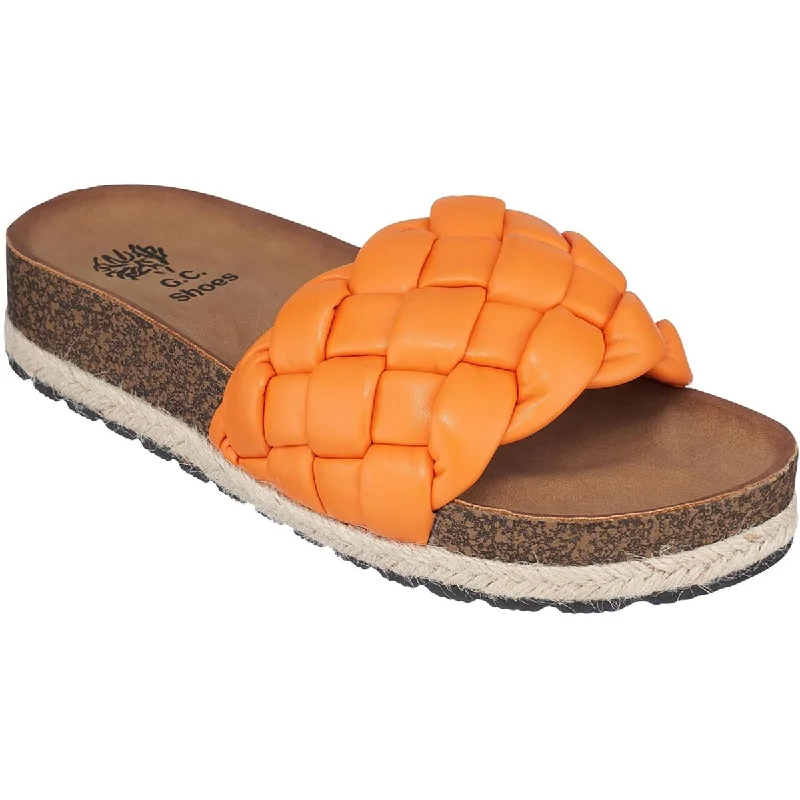 GC Shoes Womens Lesley Braided Slip-On Slide Sandals Brogue Oxford Aesthetic 