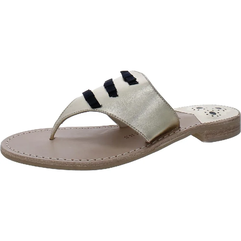 Jack Rogers Womens Macie Bow Thong Sandals Comfortable Derby Style  