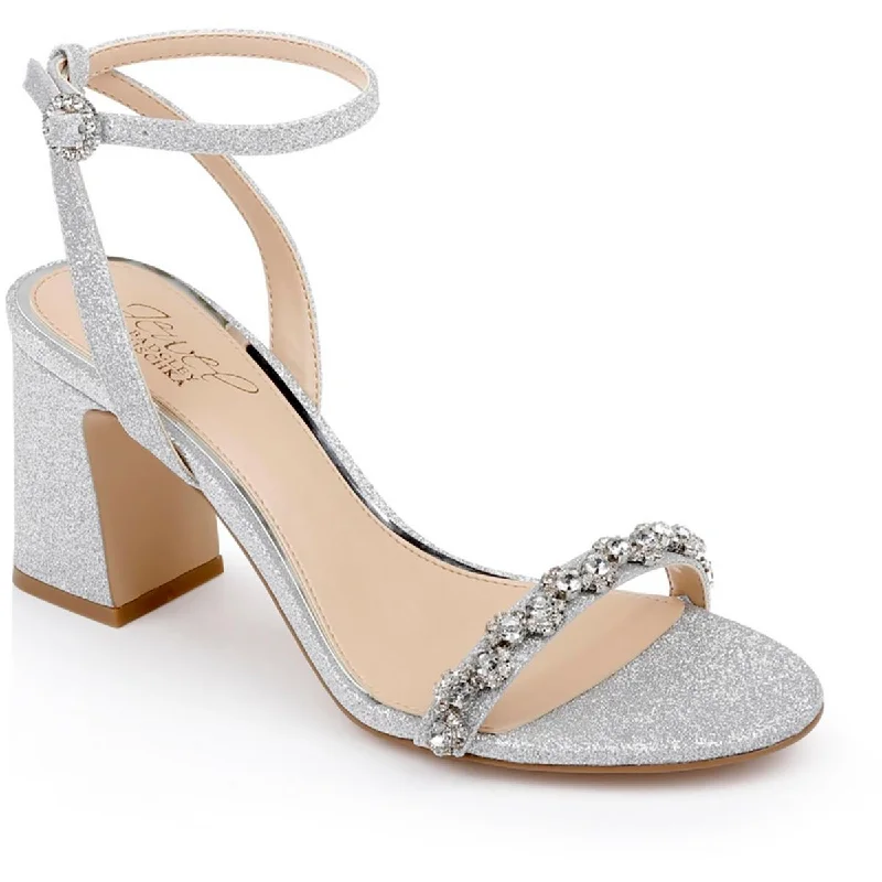 Jewel Badgley Mischka Womens Alyna Ankle strap Dressy Block Heel Combat - Inspired Military Boot Look  
