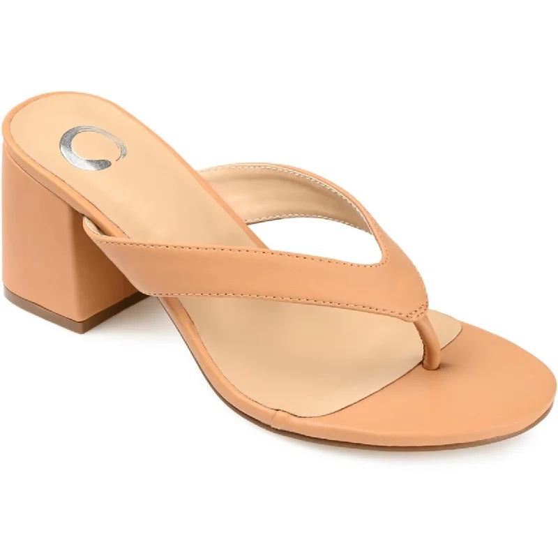 Journee Collection Womens Alika Faux Leather Slip On Heels Performance Running Sneaker Look  