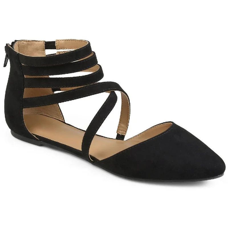 Journee Collection Womens Faux Suede Ankle Flat Shoes Slide Sandal Beach Style  
