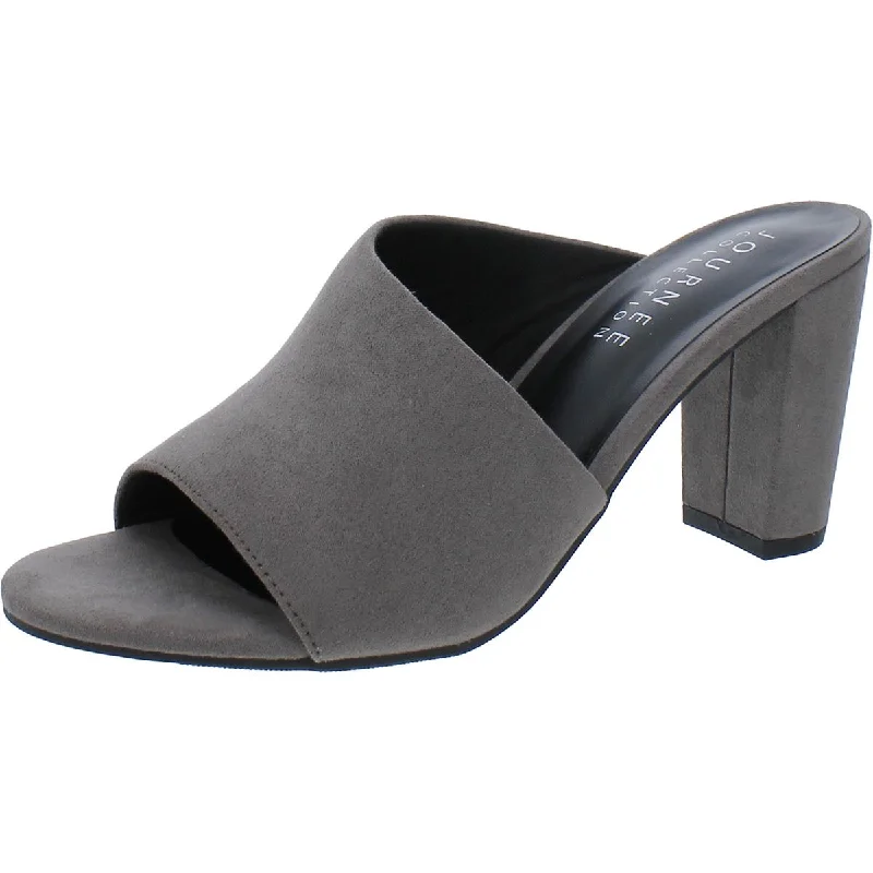 Journee Collection Womens Faux Suede Slip On Heels Business Monk Strap Style  