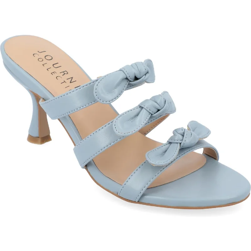 Journee Collection Womens KRISTINA Faux Leather Open Toe Pumps Glow - in - the - Dark Shoe Design  