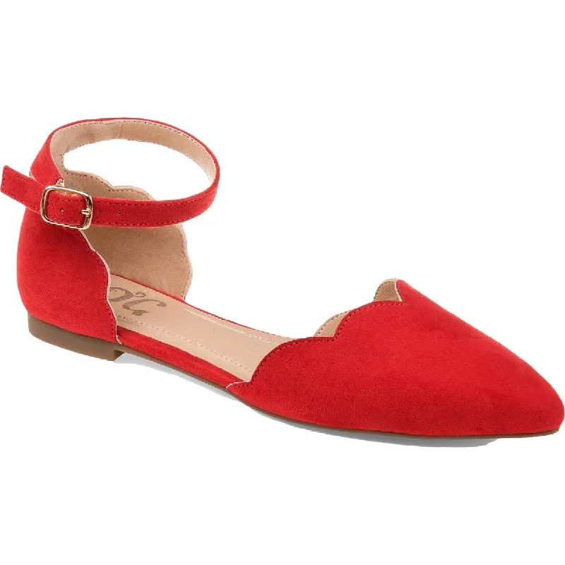 Journee Collection Womens Lana Faux Suede Scalloped Flats Blue Coast Loafer Aesthetic 