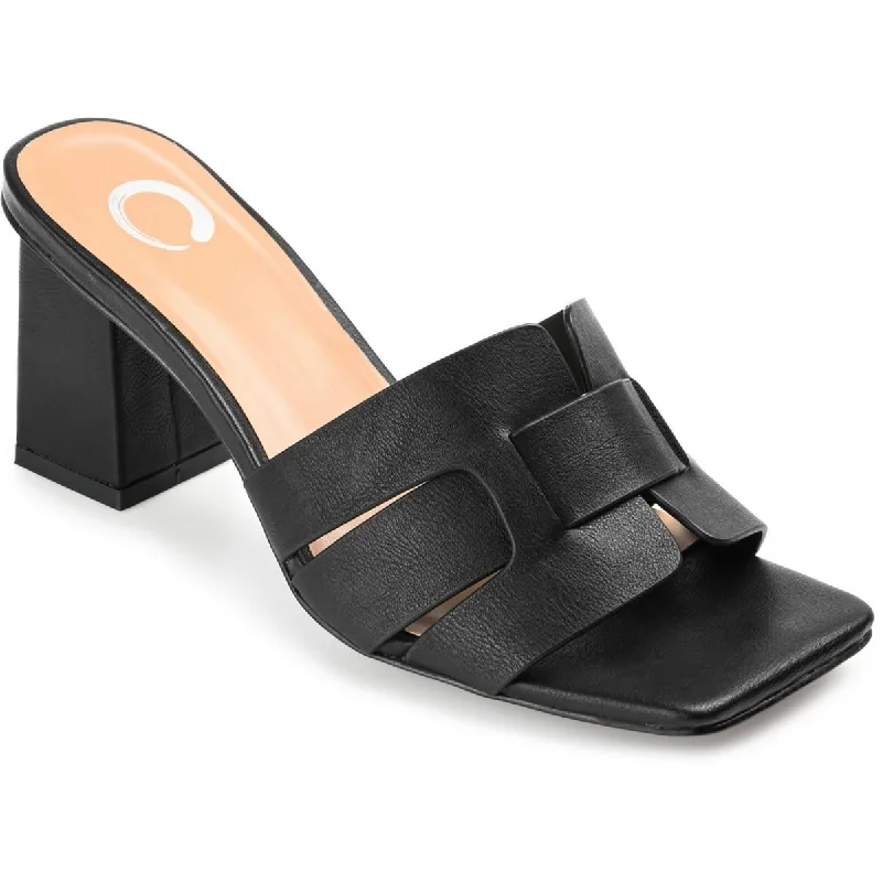 Journee Collection Womens Renatta Faux Leather Slip On Pumps Minimalist Sneaker Style  