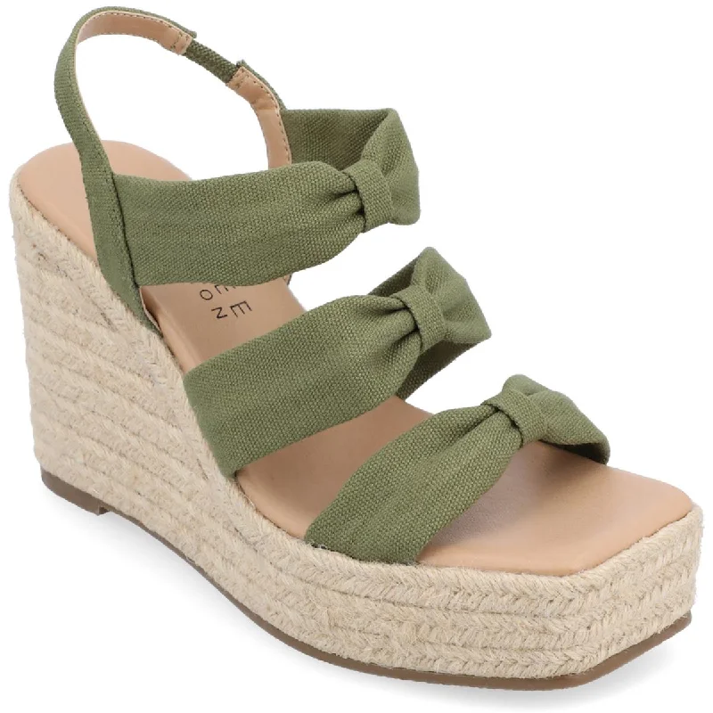 Journee Collection Womens Santorynn Canvas Slip On Espadrilles Camouflage Print Boot Style  