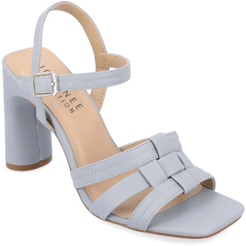Journee Collection Womens Faux Leather Cut-Out Ankle Strap Ivy League Loafer Look 