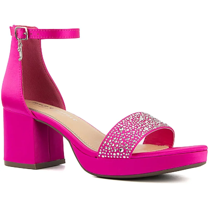 Juicy Couture Womens Nelly Ankle Strap Open Toe Block Heel Tailored Oxford Style 