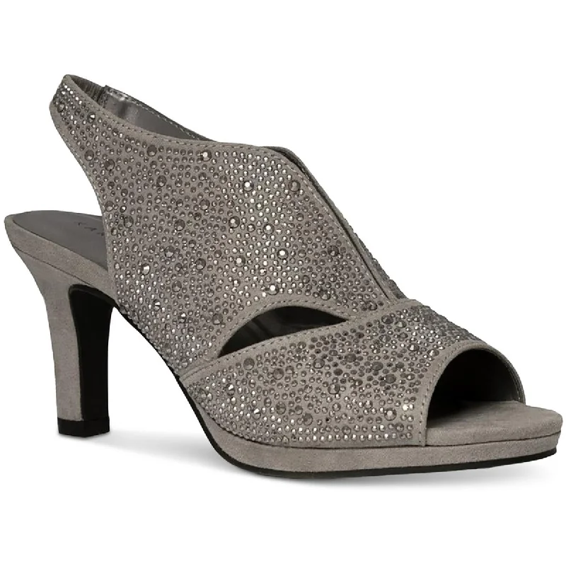 Karen Scott Womens Brilee Embellished Peep Toe Pumps Rubber - Sole Plimsoll Look  