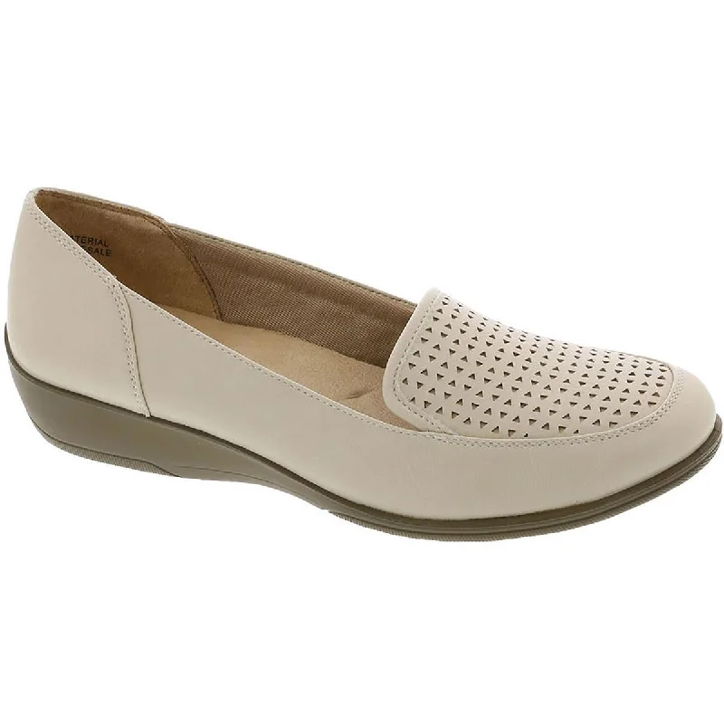 LifeStride Womens India Faux Leather Slip On Loafers British Gentleman Oxford Style  
