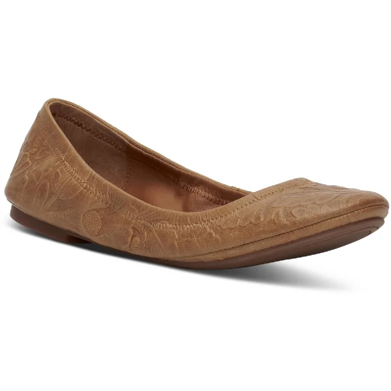 Lucky Brand Womens Emmie Leather Round-Toe Ballet Flats Ivy League - Inspired Derby Look 