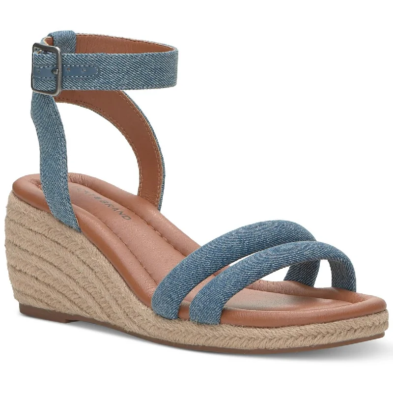 Lucky Brand Womens NASLI Ankle strap Wedge Wedge Sandals Art Deco - Inspired Shoe Look  