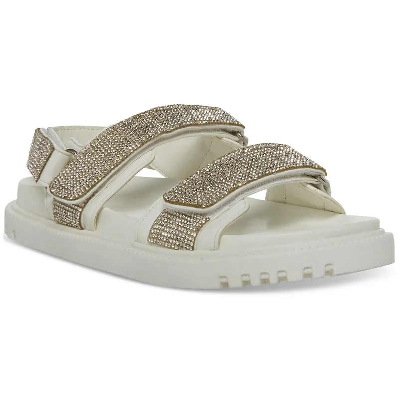 Madden Girl Womens Amore Embellished Slingback Strappy Sandals Single - Buckle Monk Look  