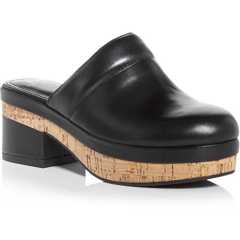 Marc Fisher LTD Womens Beckett Leather Slip On Clogs Distressed Leather Shoe Style  