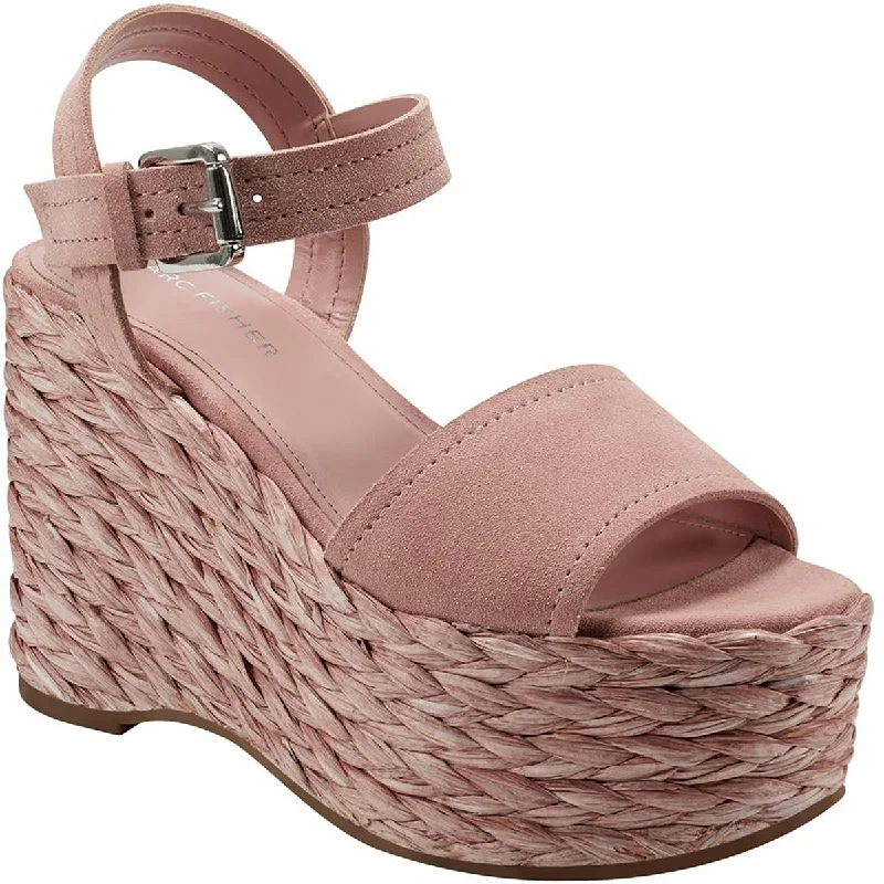 Marc Fisher Womens Burian 2 Suede Woven Espadrille Heels Rubber - Sole Plimsoll Look  