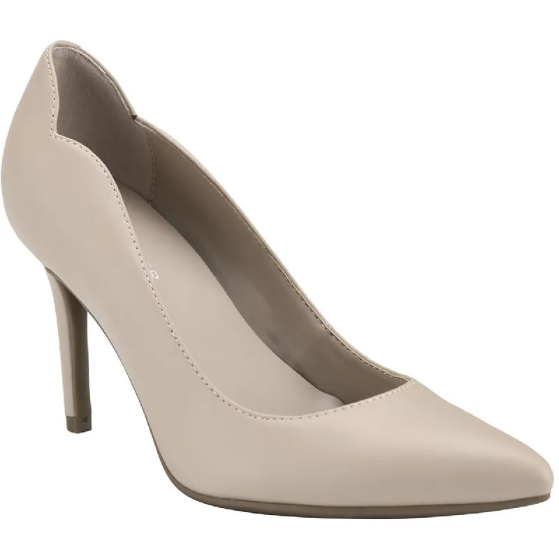 Marc Fisher Womens Dilites 2 Faux Leather Pointed Toe Pumps Metallic Trim Shoe Design  