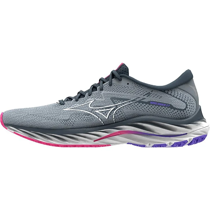 Mizuno Womens Wave Rider 27 Fitness Lifestyle Running & Training Shoes Ivy League - Inspired Derby Look 