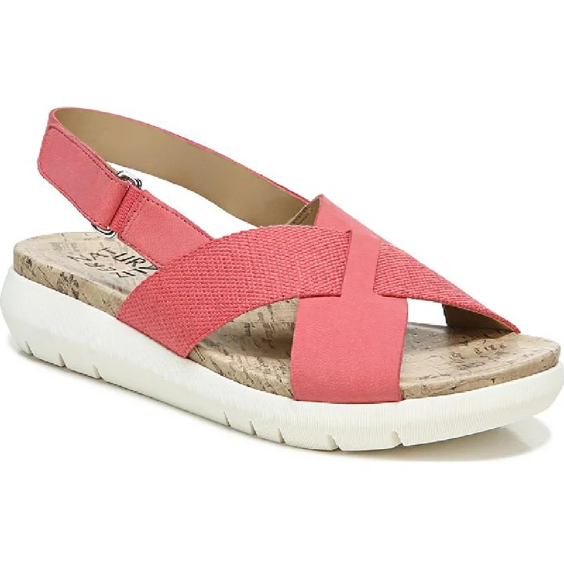 Naturalizer Womens Lilac Knit Leather Slingback Sandals Chunky Platform Sneaker Style  