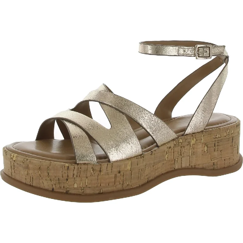 Naturalizer Womens Riley Faux Leather Metallic Platform Sandals Cowboy Boot Western Style  