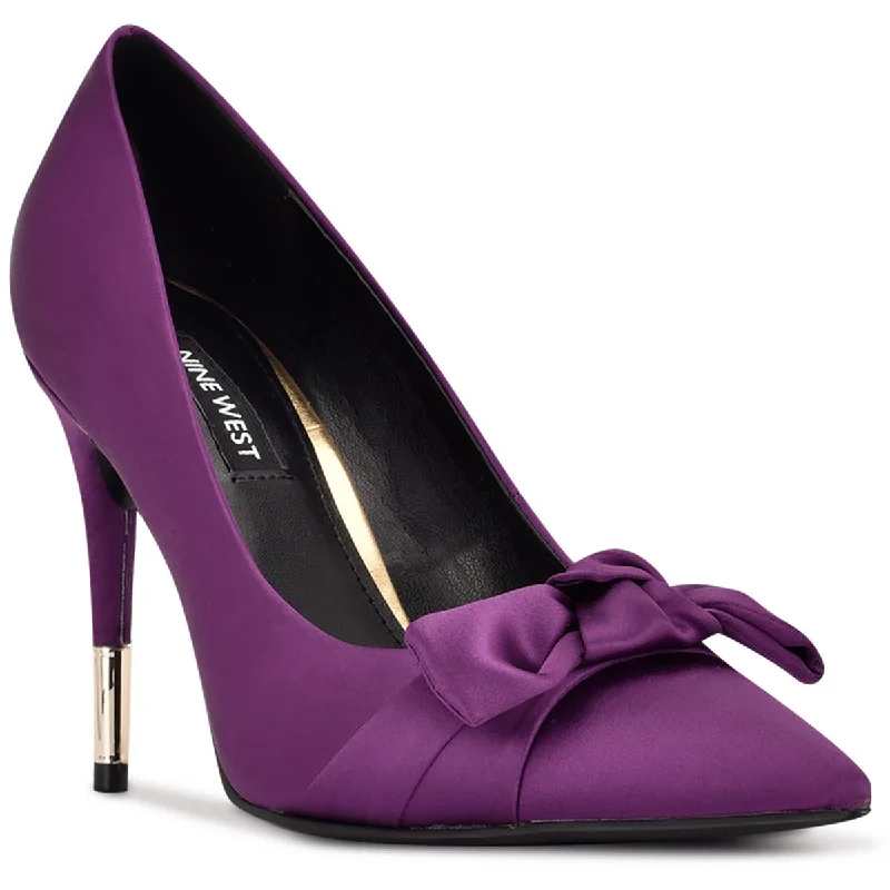Nine West Womens Bowy Satin Bow Pumps Moccasin Soft - Sole Style  