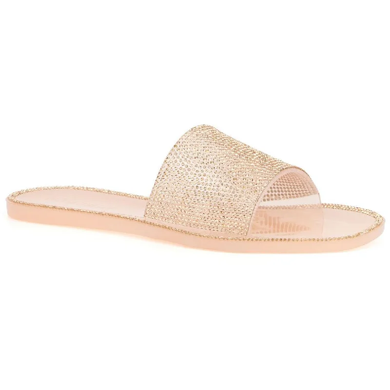 Olivia Miller Womens Slip On Open Toe Jelly Sandals Quilted Shoe Design  