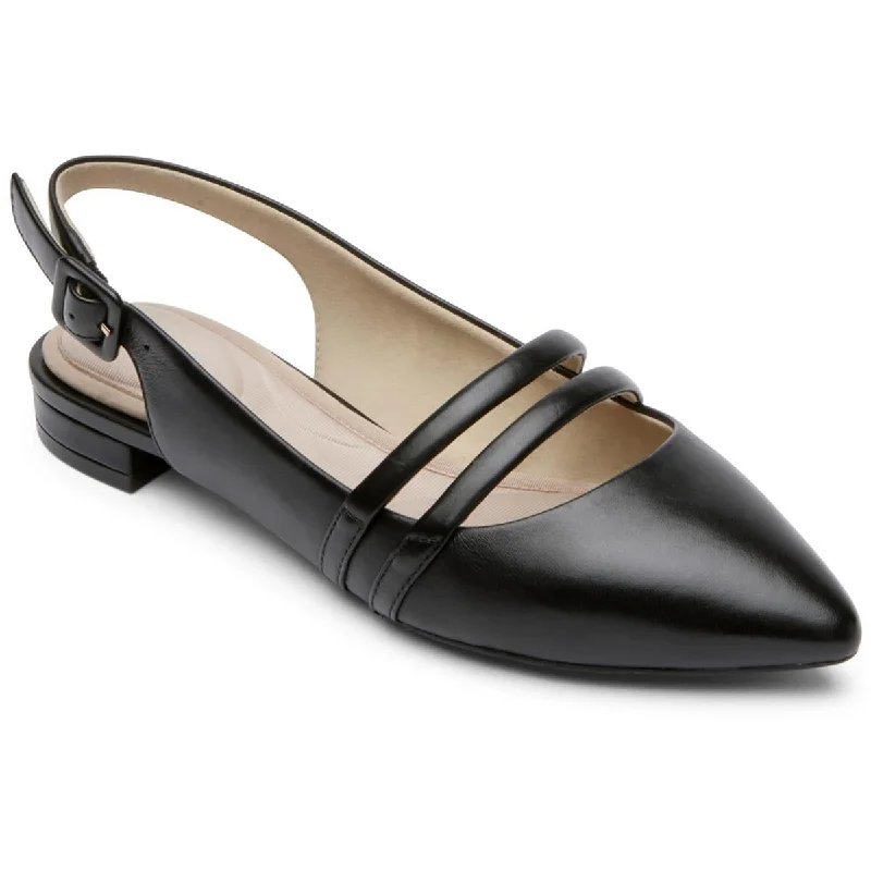 Rockport Womens TM ADELYN SLING Faux Leather Dressy Slingbacks Tailored Oxford Style 