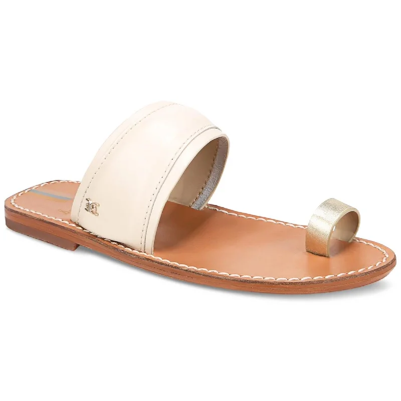 Sam Edelman Womens Leather Toe Loop Slide Sandals Minimalist Sneaker Style  