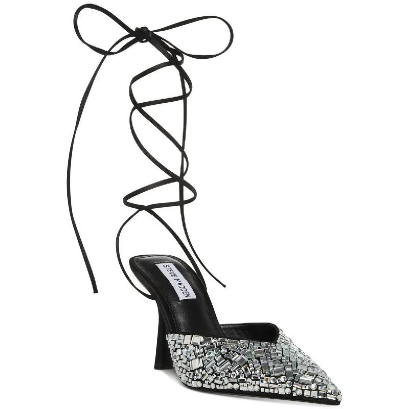 Steve Madden Womens Faux Leather Pointed Toe Pumps Paisley Print Shoe Design  
