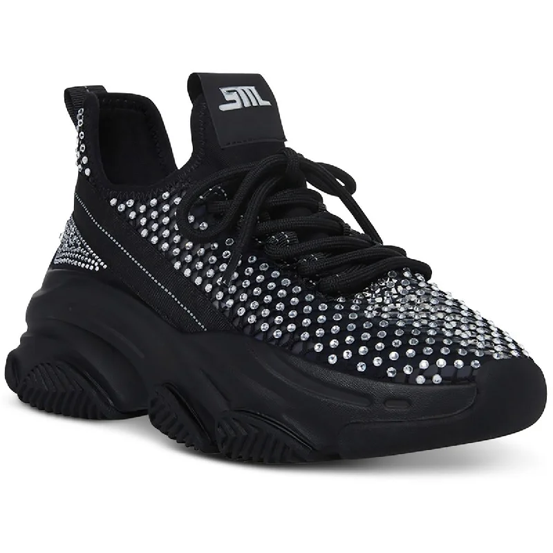 Steve Madden Womens Phantom Rhinestone Lifestyle Casual And Fashion Sneakers Ivy League - Inspired Derby Look 