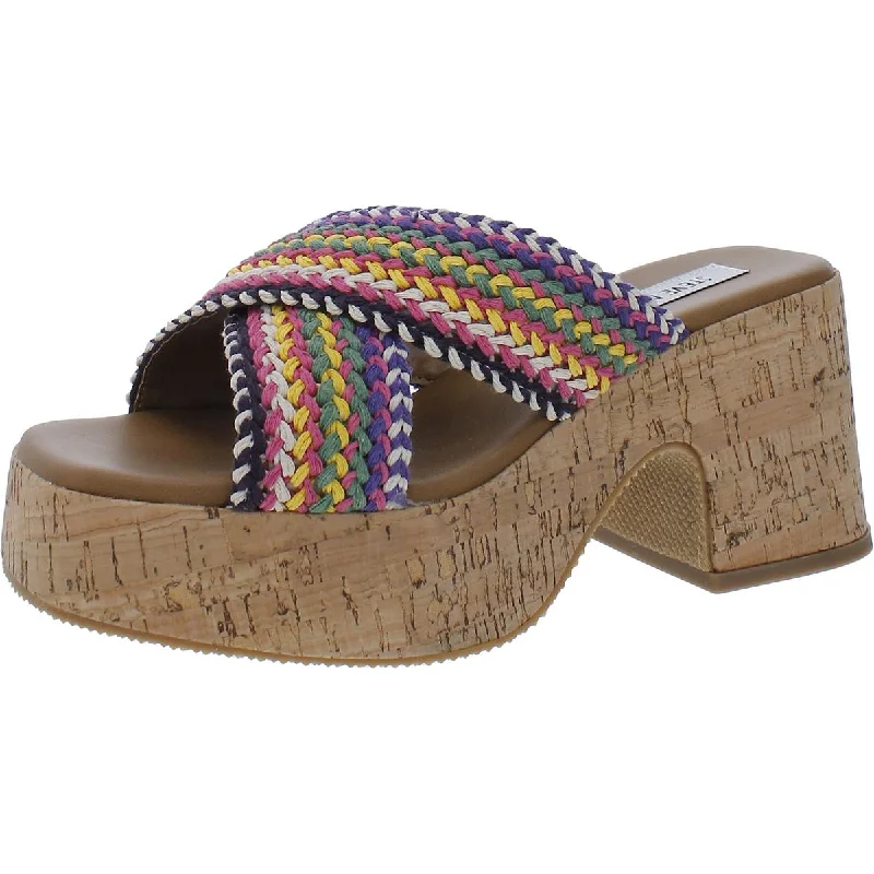 Steve Madden Womens  Rosy Casual Lifestyle Slide Sandals Single - Buckle Monk Look  