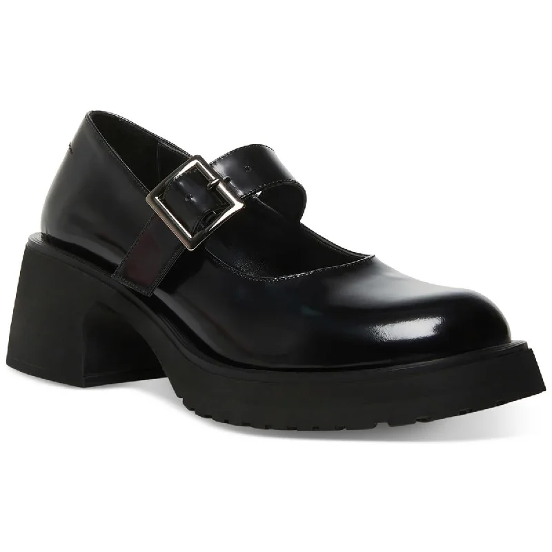 Steve Madden Womens Tulip Patent Leather Platform Mary Janes Tailored Oxford Style 