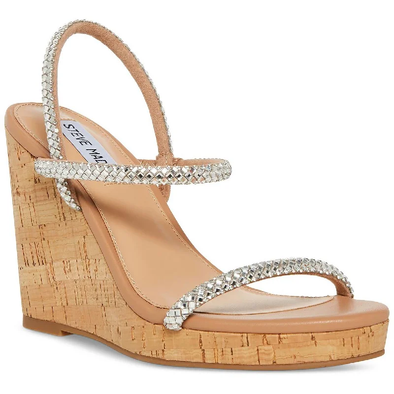 Steve Madden Womens Udell Strappy Slip-On Wedge Sandals Victorian - Era Boot Style  