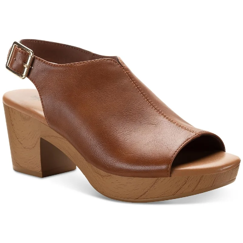 Style & Co. Womens Amaraa Faux Leather Buckle Clogs Victorian - Era Boot Style  