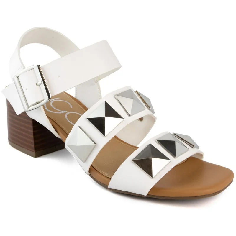 Sugar Womens Faux Leather Open Toe Block Heel Artisan - Crafted Loafer Style  