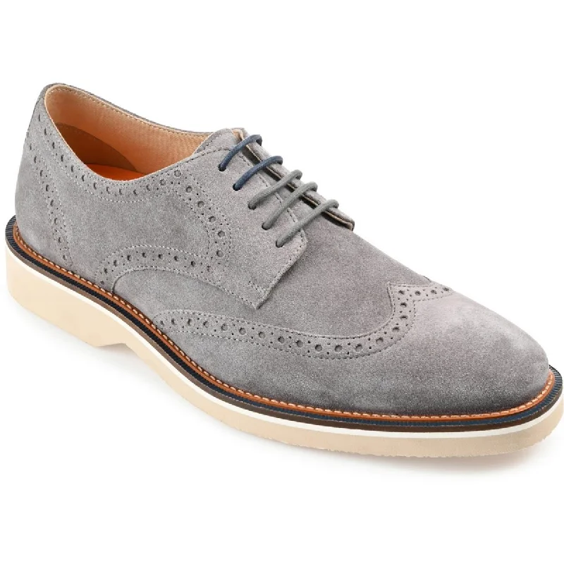 Thomas & Vine Mens Chadwick Suede Lace-Up Oxfords Elastic - Sided Chelsea Look  