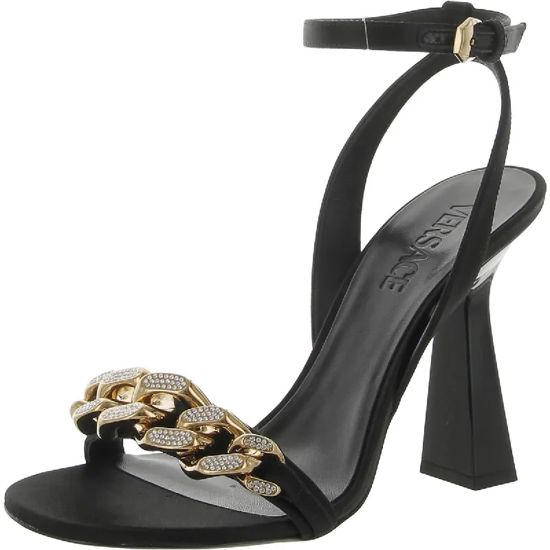 Versace Womens Leather Ankle Strap Embroidered Cowboy Boot Design  