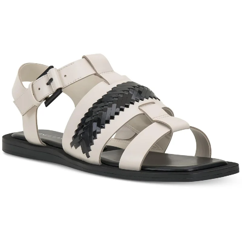 Vince Camuto Womens BACHELEN Faux Leather Square toe Gladiator Sandals Inflatable Shoe Look 